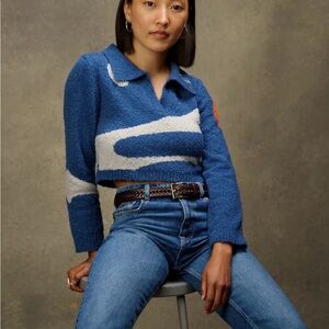 Honor the gift NWT XS Blue gray cropped fuzzy comfy Sweater